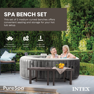 Intex 28514E 2 Medium PureSpa Accessories Benches, Compatible w/ 4 Person Spas