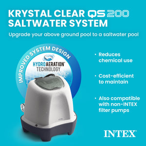 Intex 26661EG Krystal Clear Pool Small and Sleek Saltwater System, 110-120V