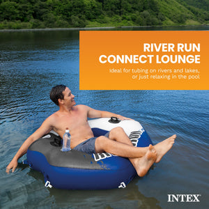 Intex River Run Connect Vinyl Lounge Inflatable Floating Water Tubes (4 Pack)