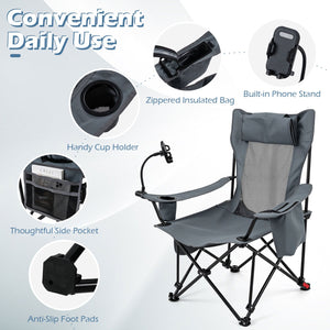 Reclining Camping Chair with Adjustable Backrest & Footrest