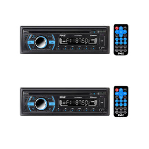 Pyle Marine Bluetooth Stereo Receiver & CD Player with Remote, Black (2 Pack)