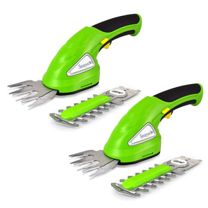 SereneLife Rechargeable Electric Cordless Grass Clipper & Hedge Trimmer (2 Pack) - TRAPSKI