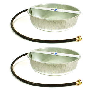 Little Giant 13-Quart Galvanized Steel Ever Full Pet Water Bowl Dish (2 Pack)