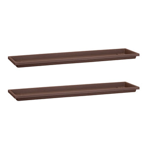 HC Companies Farmhouse Venetian 18 Inch Flower Box Saucer, Chocolate (2 Pack) - TRAPSKI