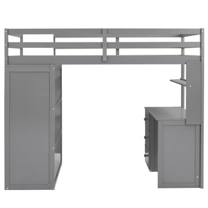 Loft Bed With Drawers, Desk, And Wardrobe