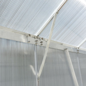 Polycarbonate house, Heavy Duty Outdoor Aluminum Walk-In House Kit With Rain Gutter, Vent And Door For Backyard Garden