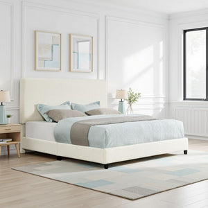 Platform Bed & Upholstered Headboard