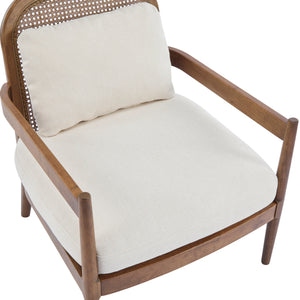 Elliston Rattan Backrest Solid Wood Accent Chair with Cushions - Set of 2