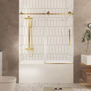 Frameless Shower Door, Smooth Sliding Tracks