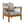 Acacia Wood Outdoor Club Chair with Handwoven Rope Accents & Curved Backrest