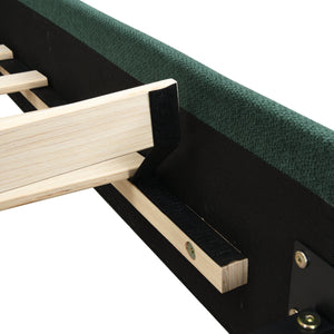 King Size Upholstered Platform Bed Frame with Rounded Corners