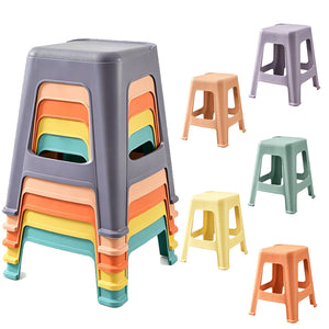 5 Pack Stackable Classroom Stools, 18.8" Height Colorful Nesting Plastic Stool