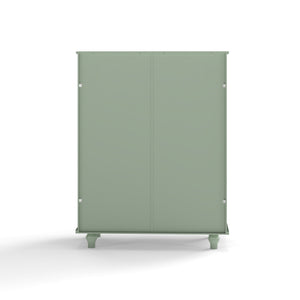 Minimalist Buffet Cabinet With Double Glass Doors And Drawer