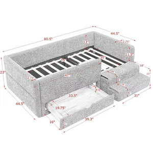 Safe Kids Bed With Guardrails And Storage