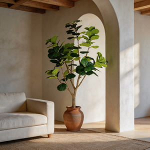 7FT Artificial Fiddle Leaf Fig Tree, Realistic Faux Potted Plant