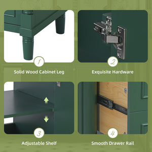 Bathroom Vanity With Sink, Freestanding Storage Cabinet & 2 Drawers And Soft Closing Door, Solid Legs, Frame, Basin,