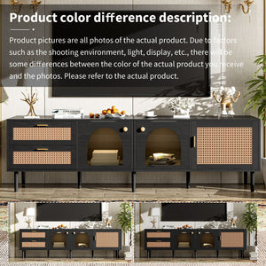 TV Stand With App-Controlled LED Lights, 2 Drawers & Door Storage