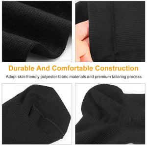 Unisex Compression Socks 15-20 mmHg Graduated Support Sports Fitness Socks for Running Athletic Circulation Recovery Polyester Solid Black