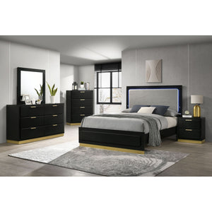 Sophia - Panel Bed With LED Headboard