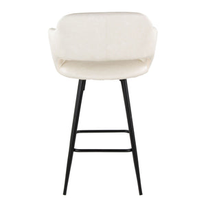 Margarite - Contemporary Fixed Height Counter Stool With Square Footrest (Set of 2)