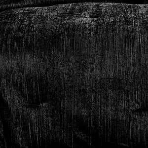 Turin 7 Piece Black Crinkle Velvet Comforter Set