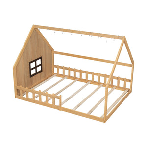 House Bed With Window And Fence