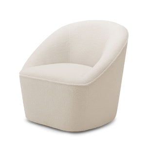 Anson - Swivel Chair With Soft Rounded Back - Off White