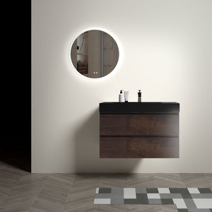 Alice - Bathroom Vanity Wall Mounted With Sink, Large Storage Floating Bathroom Vanity For Modern Bathroom, One-Piece Sink Basin Without Drain And Faucet