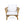 Outdoor Club Chair with Curved Backrest and Frame - White