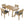 U_Style Multi-Person Outdoor Acacia Wood Dining Table and Chair Set