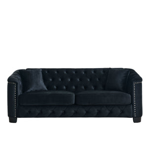 Modern Chesterfield Sofa With Tufted Backrest For Living Room