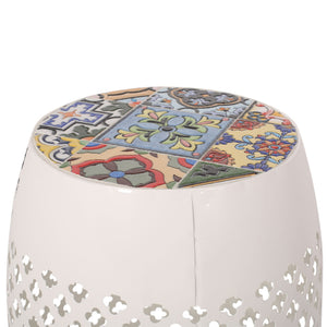 Roswell Outdoor Side Table With Mosaic Tile Top