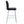 Modern Bar Chair Set Streamlined Backrest Metal Legs 2 Pieces - Black / Silver
