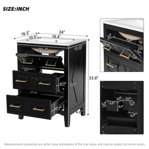 Bathroom Vanity With Sink, Free Standing 3 Drawer Storage Cabinet