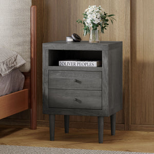 Nystrom Mid Century Modern 2 Drawer Nightstand