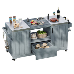 K&K 66.5" Outdoor Kitchen Island for Big Green Egg Grills