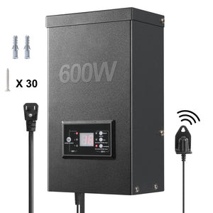 600W Low Voltage Landscape Transformer with Timer and Photocell Sensor