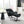 Labotina Top Grain Leather Accent Chair With Swivel & Ottoman - Black