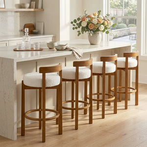 Elise Indoor Wooden Low Back Barstool