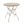 Round Wooden Table With Metal Scrollwork Legs - White Washed