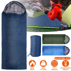 Camping Sleeping Bags for Adults Teens Moisture-Proof Hiking Sleep Bag with Carry Bag 32-50℉ for Spring Autumn Winter Seasons