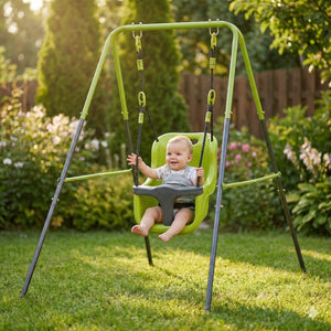 Xns001 Baby Swing With Safety Seat Indoor / Outdoor - Black / Green