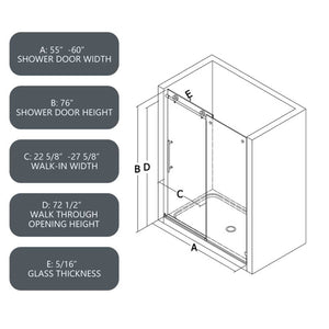 6076 Brushed Shower Door