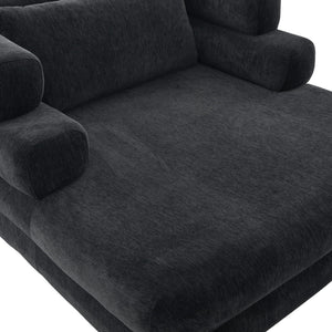 Oversized Chaise Lounge Sofa Bed with Deep Seat and Layered Armrests
