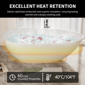 59" Freestanding Solid Surface Bathtub