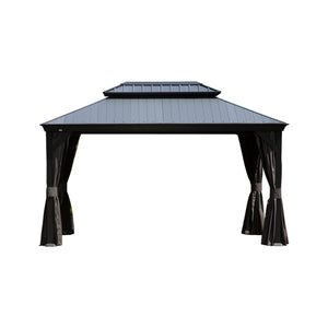 12'x16' Hardtop Gazebo with Resin Roof and Drainage Gutters