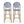 Outdoor Rattan French Barstool Set - Navy Blue & White