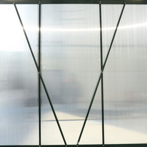 Polycarbonate house, Heavy Duty Outdoor Aluminum Walk-In House Kit With Rain Gutter, Vent And Door For Backyard Garden
