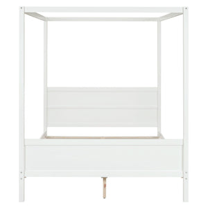 Canopy Platform Bed With Headboard And Footboard, Slat Support Leg
