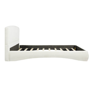 Curved Upholstered Bed with Smart Ambient Lighting